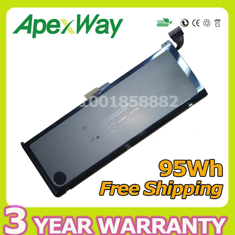 Apexway 95Wh Laptop Battery For apple A1309 A1297 MacBook Pro 17