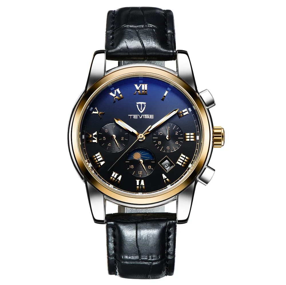 TEVISE Mechanical Watch Men Moon Phase Luminous 30m Waterproof Date Automatic Watch Male Chinese Brand Watches 2017 Fashion  (10)