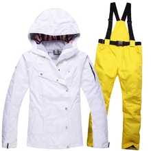 Women’s warm thick waterproof coat High quality winter clothes women ski suit outdoor sports skiing jacket and ski pants suit