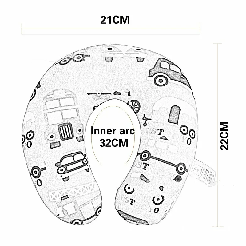 Детская u-образная Подушка для спины, мультяшная Милая подушка для младенца, подушка для защиты шейного отдела позвоночника, удобное грудное вскармливание, Случайная