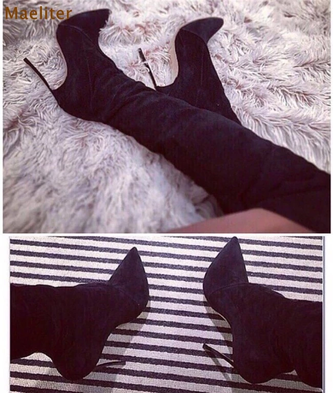 womens black suede dress boots