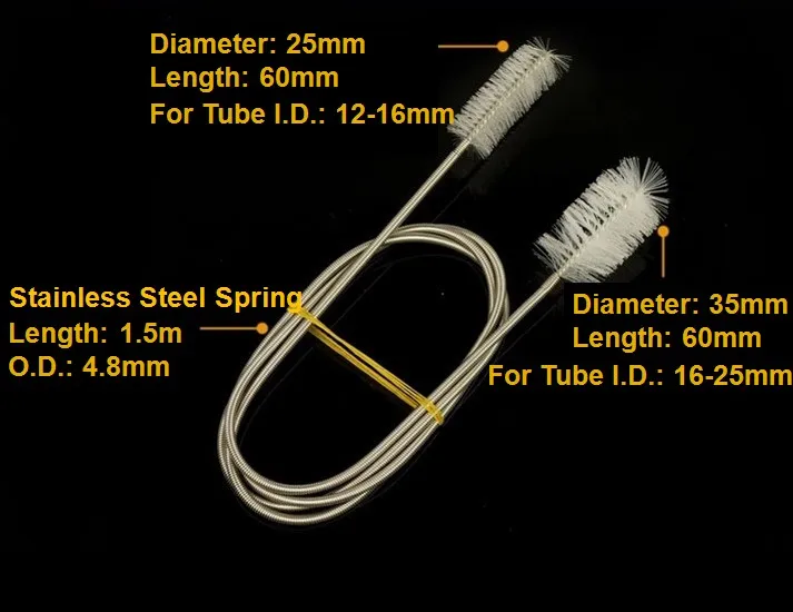 

Double Ended Aquarium Water Hose Pipe Cleaning Brush U Tube Clean Tool Flexible, Glass inflow and outflow Pipe Skimmer, PVC Pipe