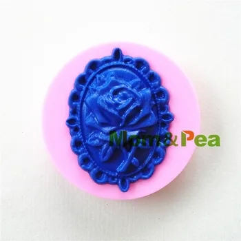 

Mom&Pea 0938 Free Shipping Rose Brooch Shaped Silicone Mold Cake Decoration Fondant Cake 3D Mold Food Grade