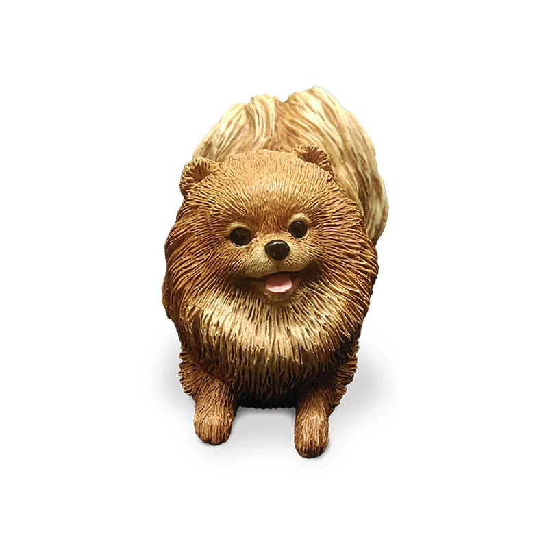 Official Mini Version Pomeranian Dog Simulation Model Car Craft Home Decoration Collection Crafts Decoration Creative Home Decor