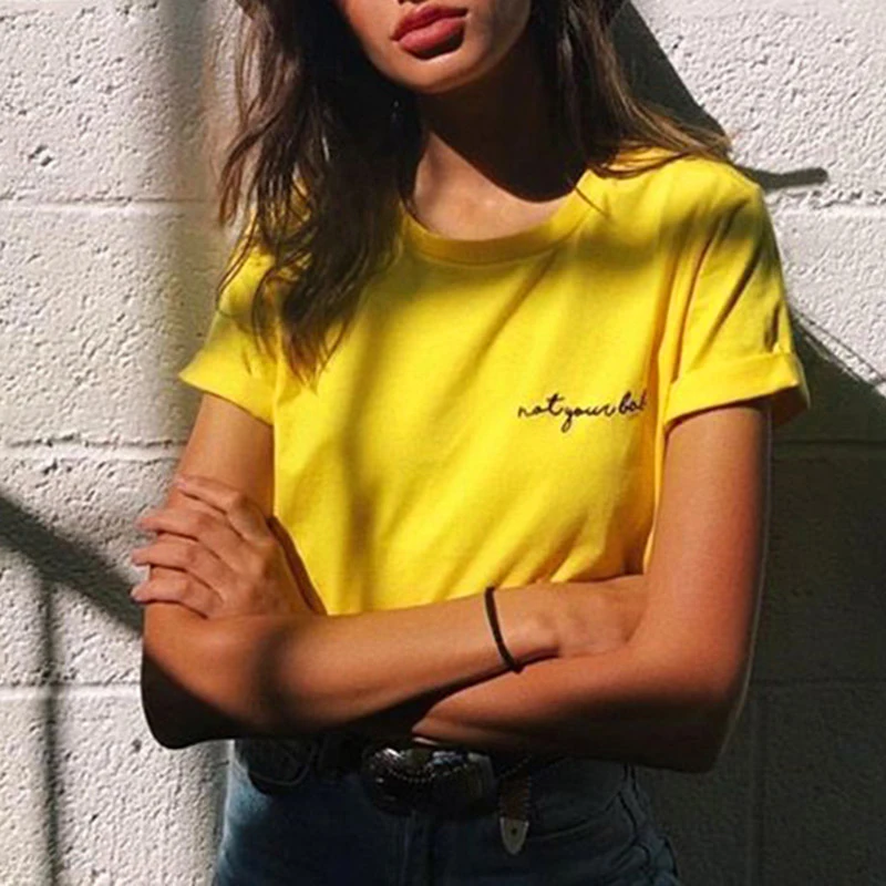 2018 new hot women Cotton Sweet letter print t-shirt |