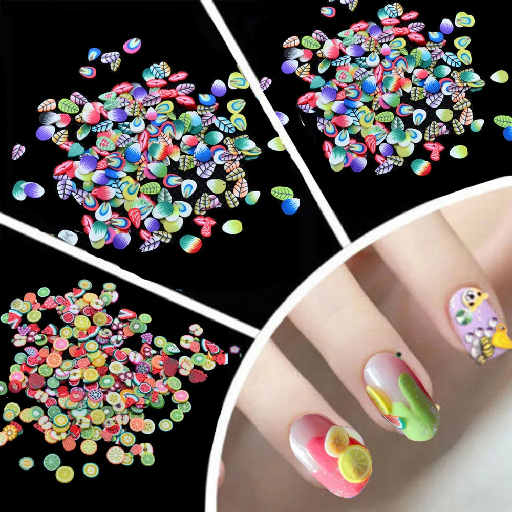 1000PC Nail Art Fimo Slices Polymer Clay Stickers Decoration Manicure