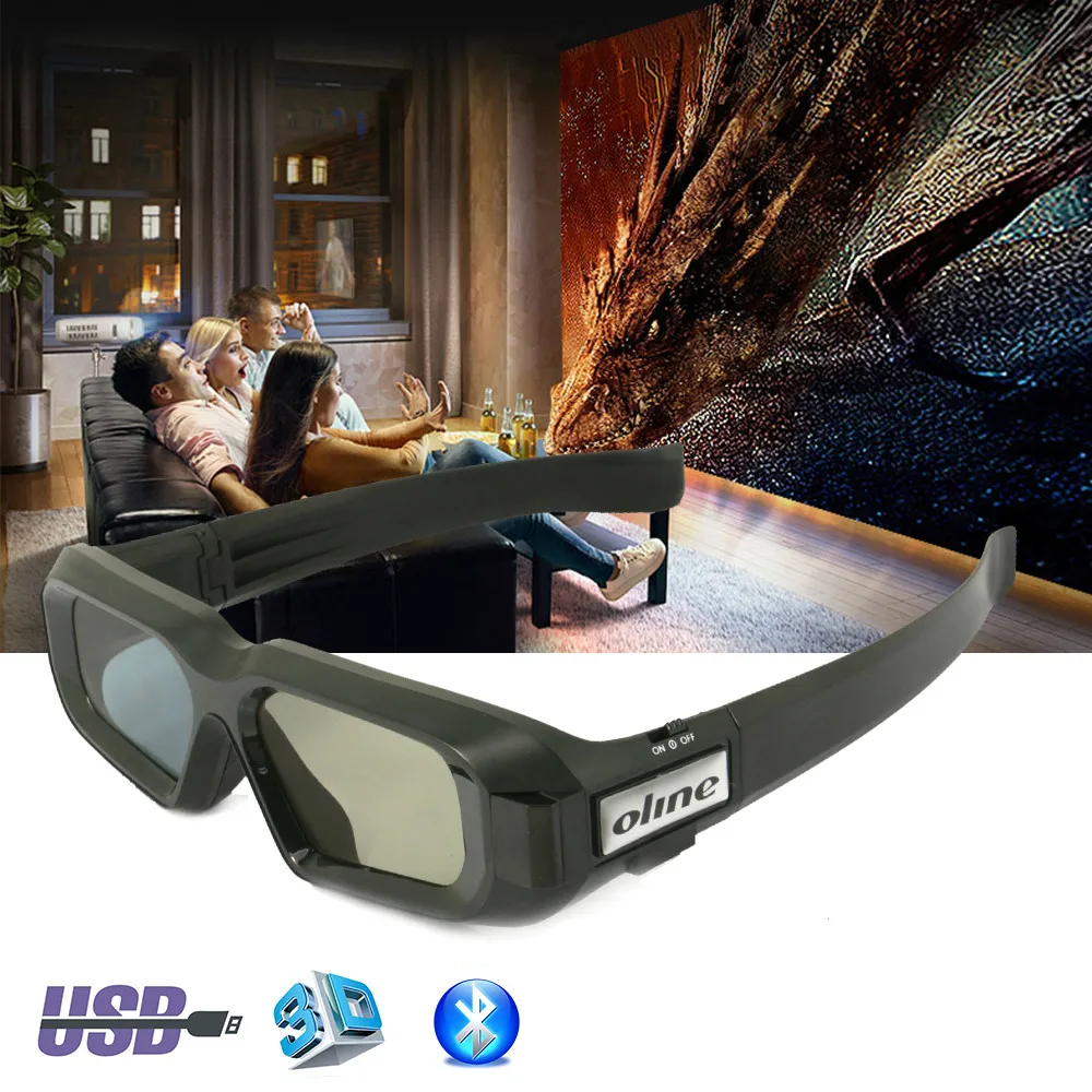 USB Rechargeable Portable 3D Glasses Active Shutter Bluetooth Infrared for 3LCD Epson projector Samsung Panasonic Sharp TV | Электроника