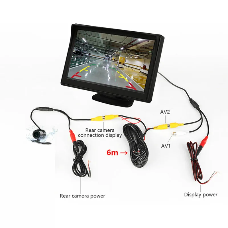 Монитор Do Carro De 4," Tela Para камера заднего вида Reversa Cor TFT Lcd Цифровой HD Polegada PAL/NTSC видеорегистратор Автомобильный видеорегистратор - Название цвета: Y07 camera