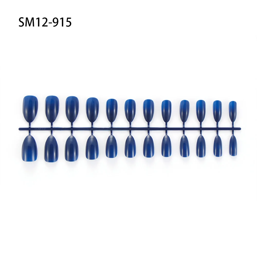 24 PCS Stiletto Fake Nails 28 Styles Long Size Pointed Solid Color DIY Nail Art Press On Nails Tips Accessory Full False Nails - Цвет: 915