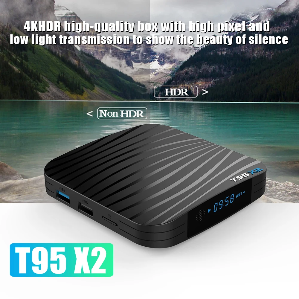 T95X2 Android 8,1 Smart tv BOX 4 ГБ 32 ГБ Amlogic S905X2 с 1 год IP tv Франция Испания арабский медиаплеер телеприставка Android tv