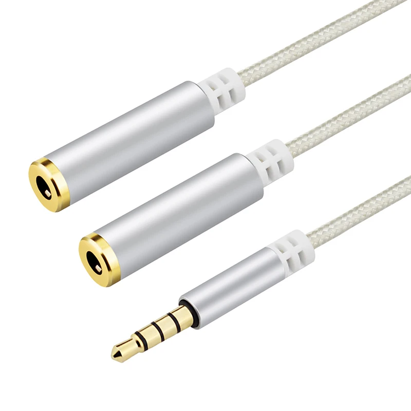 

Headphone Splitter 3.5mm Jack Audio Cable Gold Plated Male to 2 Female Aux Cable Headphone Extension Cable for iPhone Samsung