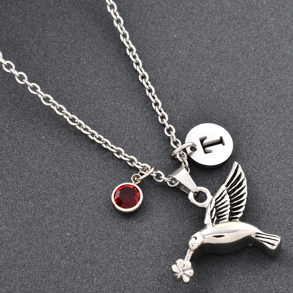 

Hummingbird Shape Cremation Jewelry Memorial Jewelry for Ashes Keepsake Pet Urn Locket choosable Letter