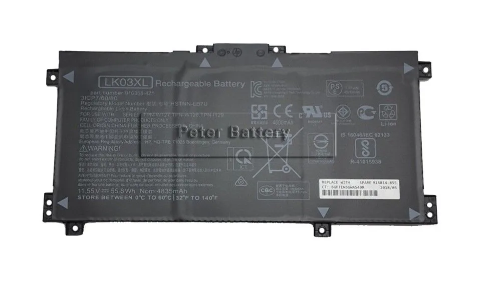  JIGU 11.55V 55.8WH HSTNN-LB7U UB71 HSTNN-UB7I LK03XL TPN-I129 Original New Laptop Battery For HP 2P