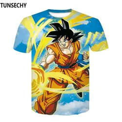 TUNSECHY Dragonball футболка с короткими рукавами мужской 3D одежда с героями мультфильмов студенты солнце Укун Круглый воротник Сжатия Плотно