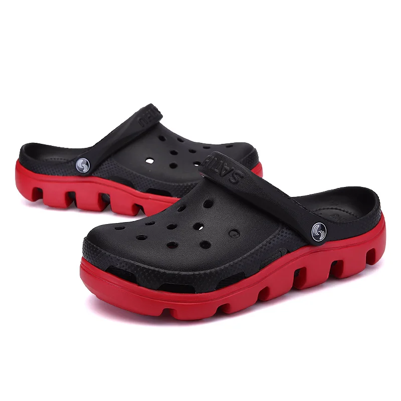 

2019 New Comfortable Big Size Mens Beach Sandals Memory Foam Soft Clogs Casual Garden Shoes for Men Slip on Hospital Work Shoes