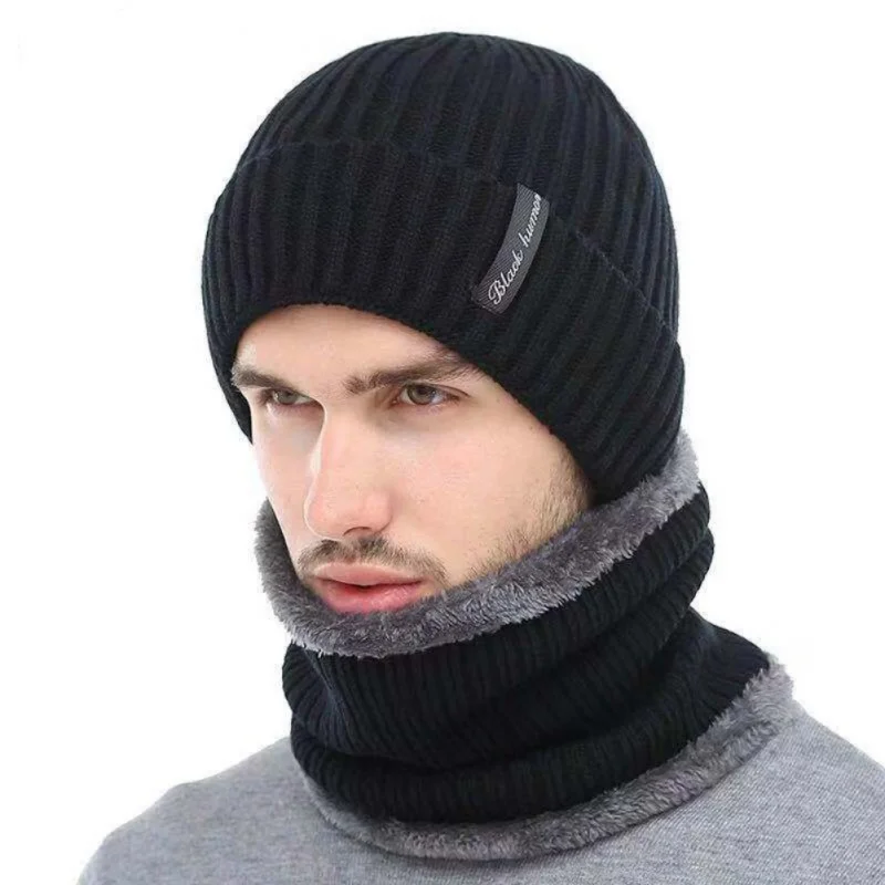 

Warm Bluetooth Hat With Scarf Earmuffs Knitted Music Cap for Men Women High Fidelity Support Call Warm Mask two-piece