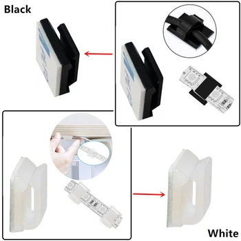 

10Pcs/Lot Self-adhesive Wire Bundle Holder Tie Mount Clip for 10mm wide RGB Fix LED Strip lights Connector Tie Mount Suitable
