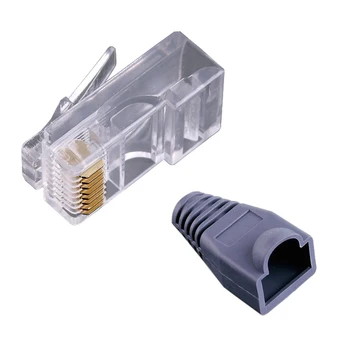

AUTO -50 RJ45 modular connectors plug + 50 boots caps