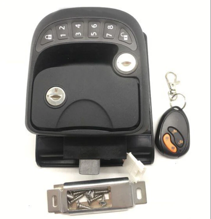 BLACK RV Lock V4 Keyless Handle Integrated Keypad /& Fob Trailer Hitch Lock with Advanced Keyless Handle