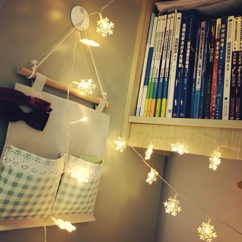 

10Leds Christmas Tree Snow Flakes Led String Fairy Light Xmas Party Home Wedding Garden Garland Christmas Decorations For Home