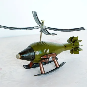 

Metal Crafts Cannon Shell Model Crafts Army Memorial Helicopter Model home decoration accessories modern christmas