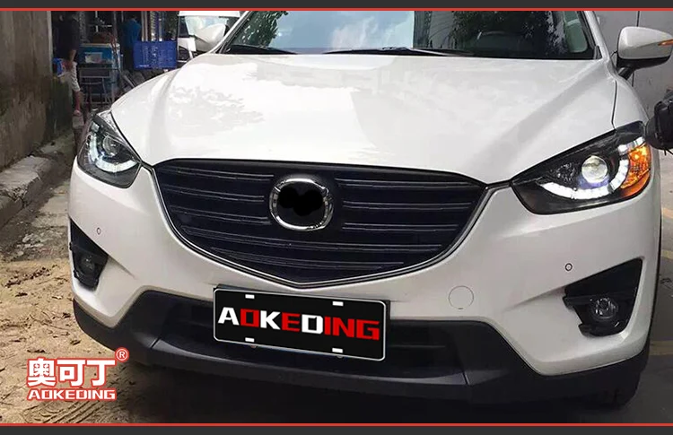 AKD Тюнинг автомобилей фары для Mazda CX-5 CX5 2013- светодиодные фары DRL ходовые огни биксеноновые фары Противотуманные фары с ангельскими глазками