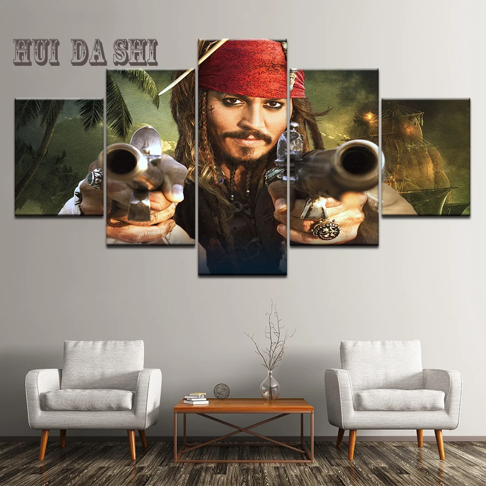 5 шт. Wall Art с изображением персонажа фильма Пираты Карибского моря плакат кадром