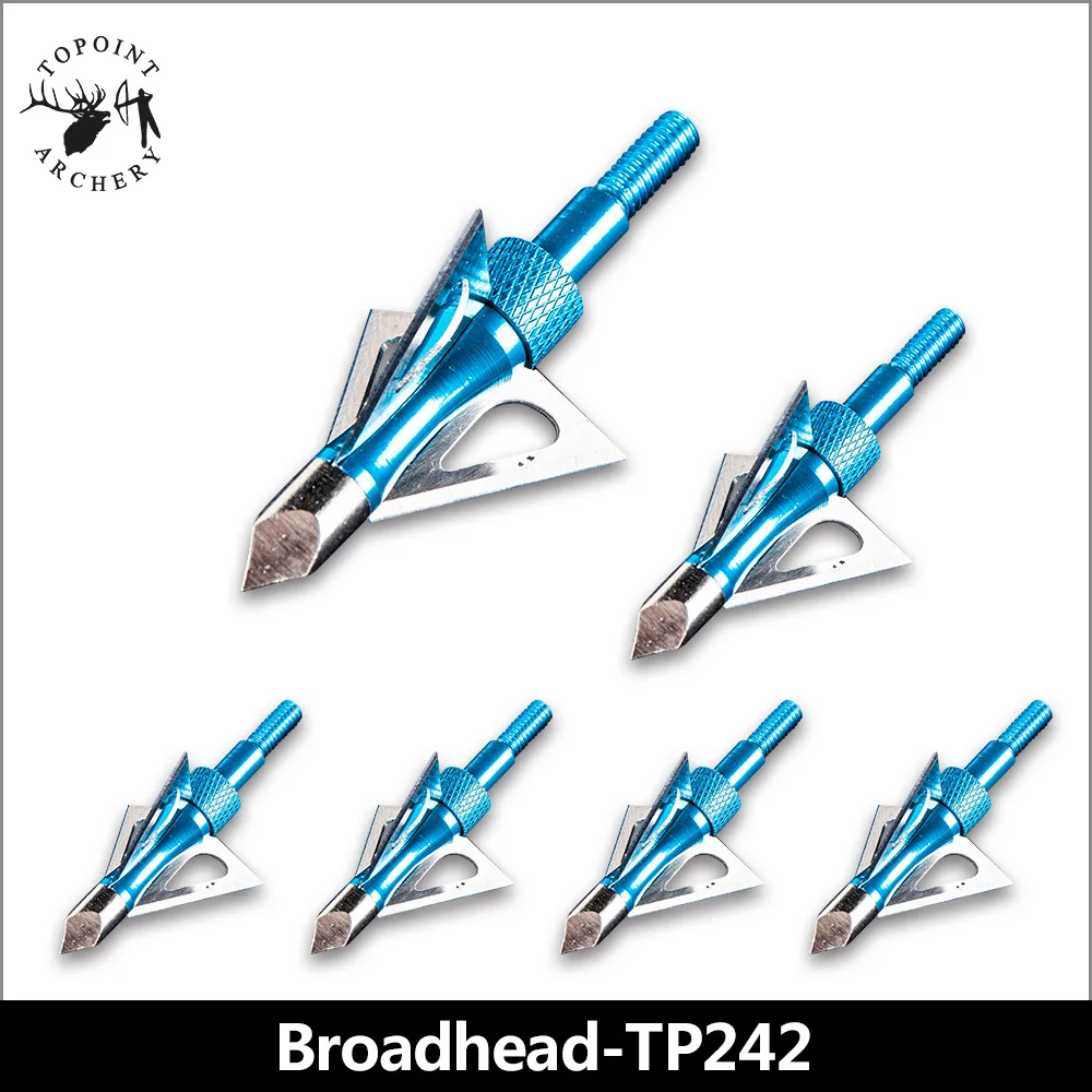 

Topoint Archery,6PCS Broadheads,Stainless Steel Hunting Arrowheads Points Broadhead 100 Grain Archery Compound Bow Arrow