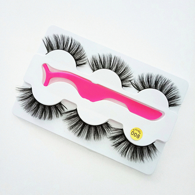3 pairs Eyelashes +tweezers Natural Mink False Eyelashes Fake Lashes 3D Mink Lashes Eyelash Extension Makeup Kit