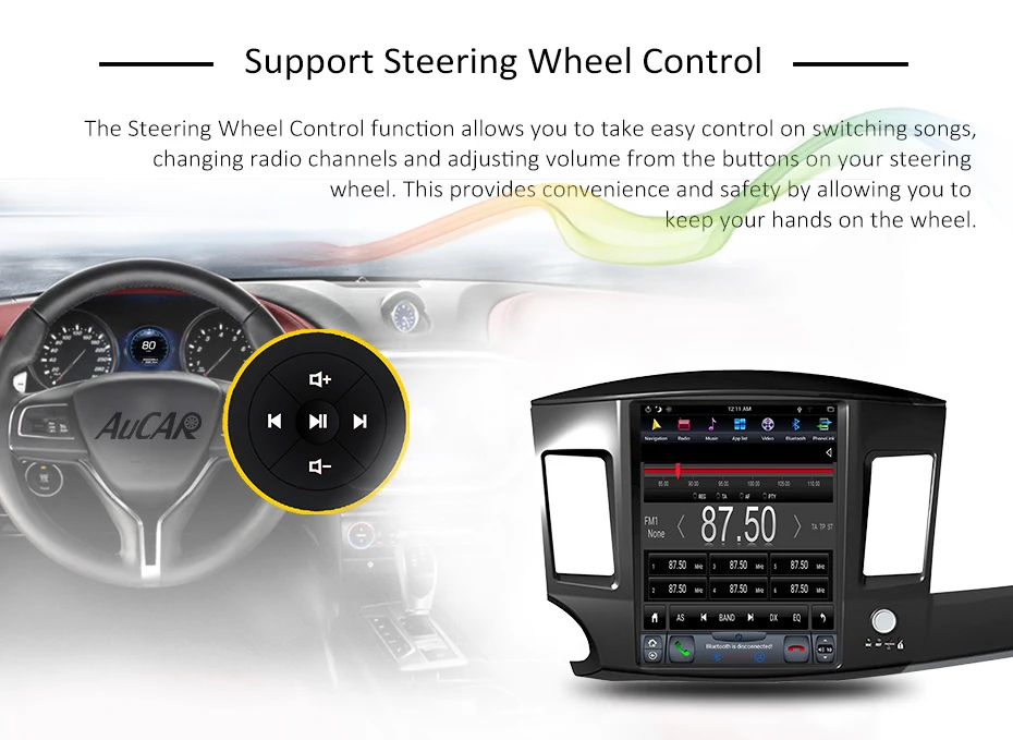 Best Android 8.1 IPS 6 core 4GB RAM Tesla style Car DVD GPS Navigation for Mitsubishi Lancer 2007 - 2017 head unit multimedia radio 8