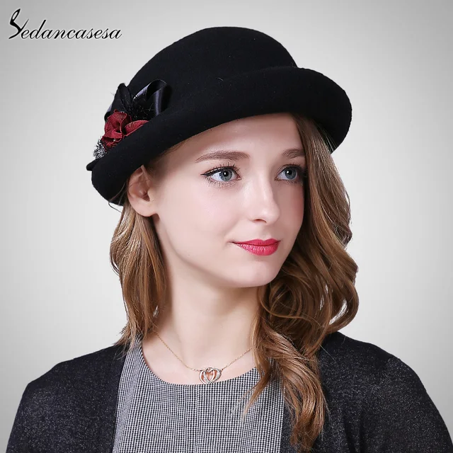 Buy Berets hat female hot Australia wool felt bucket