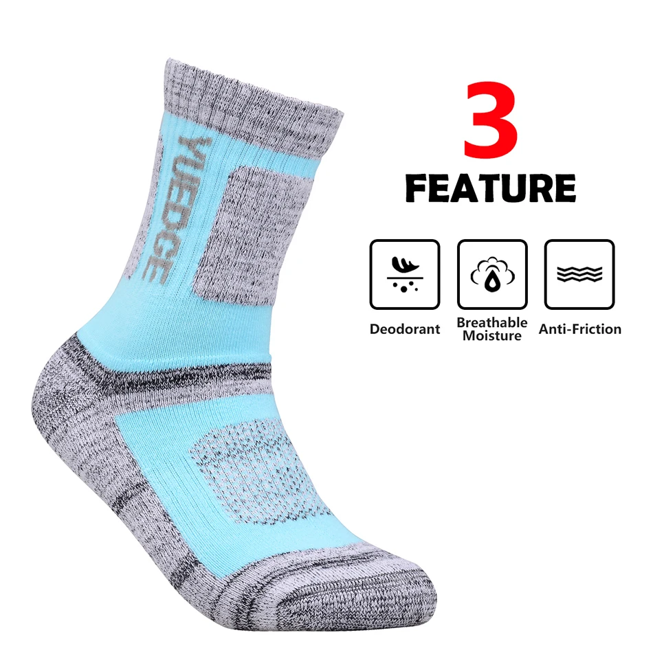 meias trekking caminhadas meias femininas (5 pares pacote)