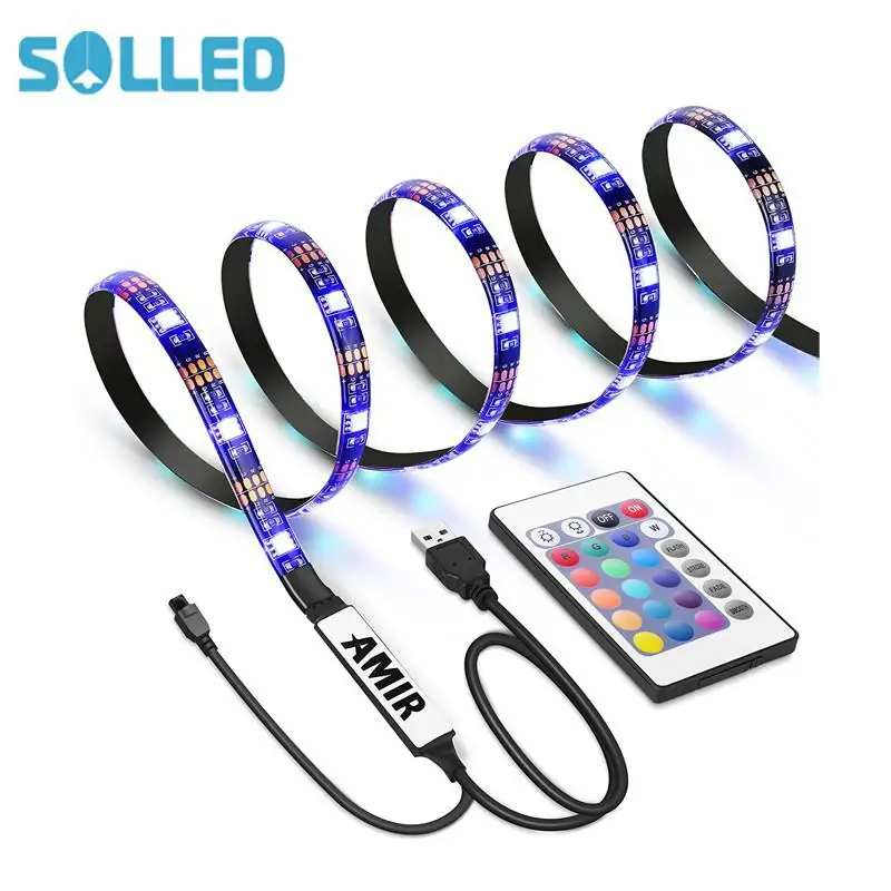 SOLLED LED Light Strip,30 LED TV Backlight Strip, Multicolor Dimmable