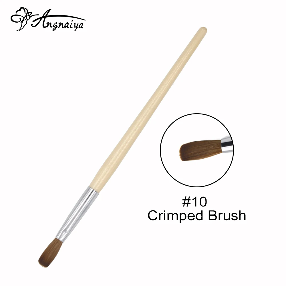 

ANGNYA New Crimped Brush Nail Tool Wooden Pole Pen Brush High-quality Circular Hair for Nail Tools Pen Brush Supplies S012