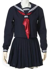 Free shipping Black Long Sleeves School Uniform Cosplay Costume