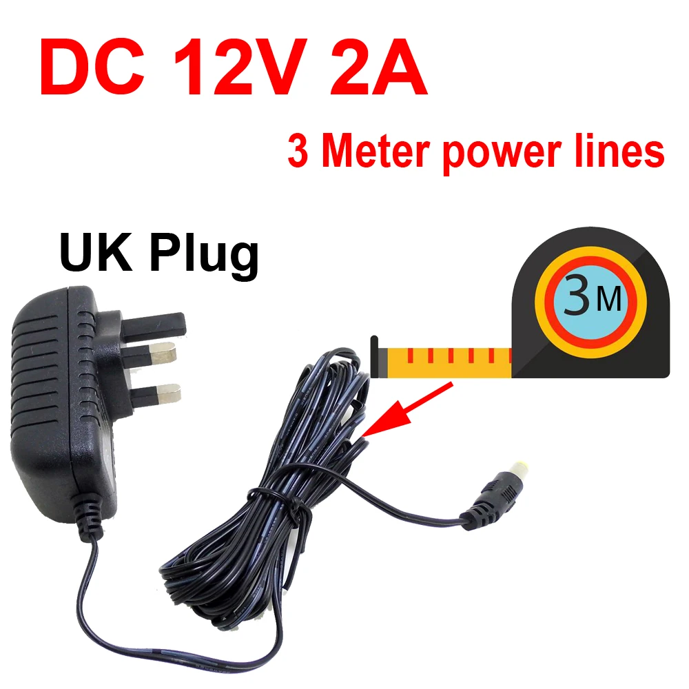3 Meters Uk Power Adapter Charger Plug Ac/dc 3m Power Cable Extension