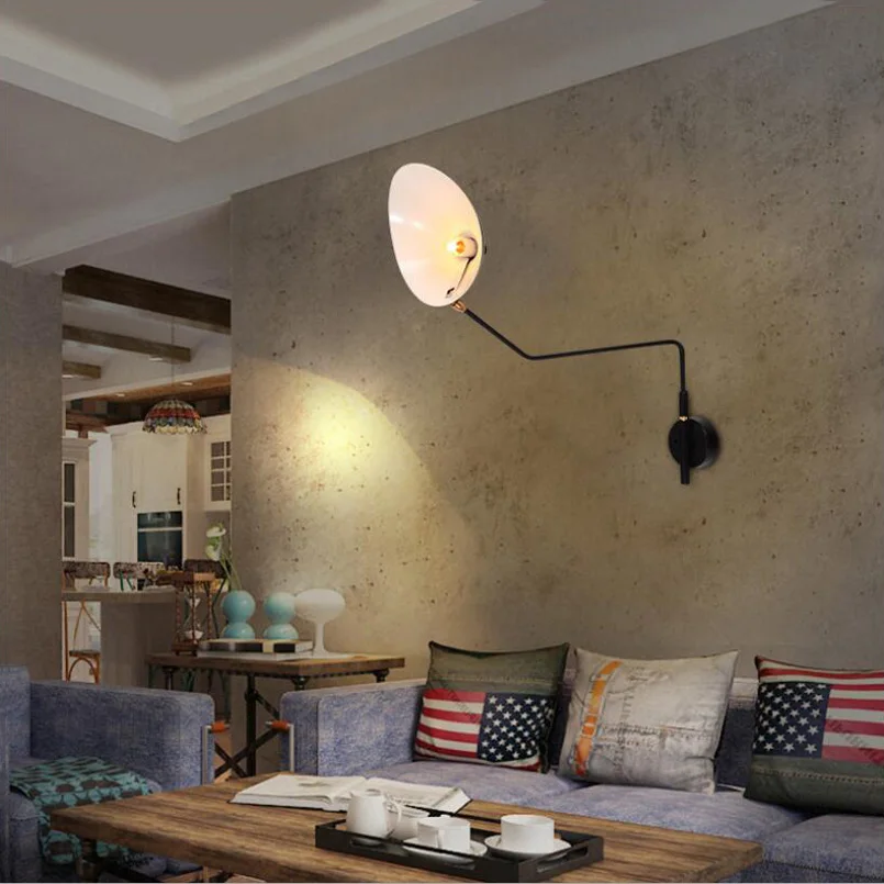 Home goddess Nordic Creative Living room hotel Bedroom light Retro loft adjustable lampada rail project Wall Lamp arts sconcebra