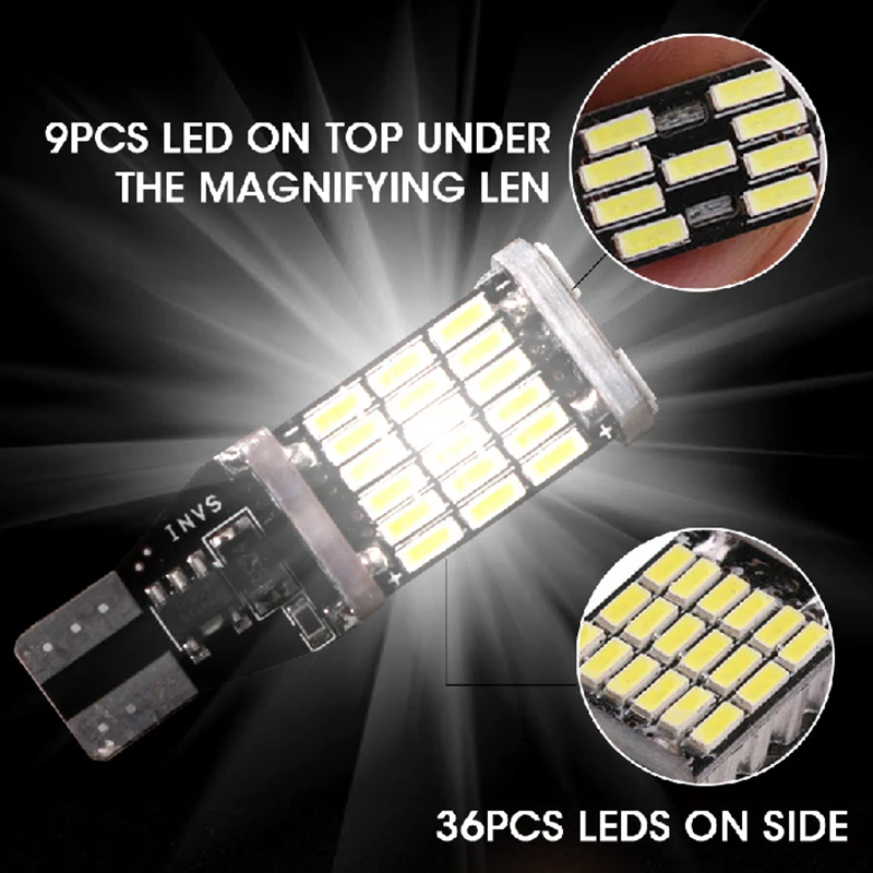 CARLitek 2 шт. светодиодные лампы T15 T16 W16W 45SMD 4014 Автомобильные фонари заднего хода