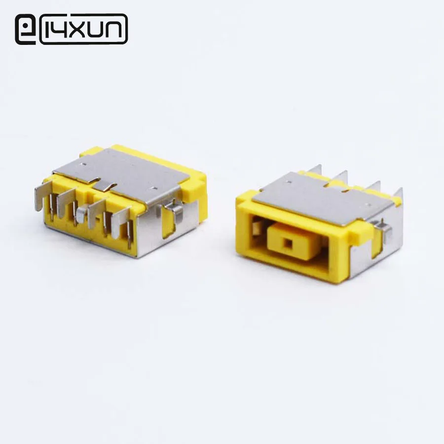 EClyxun 1pcs DC Power Plug Rectangle Charger Female jack with Right Angle Pin for Lenovo Laptop