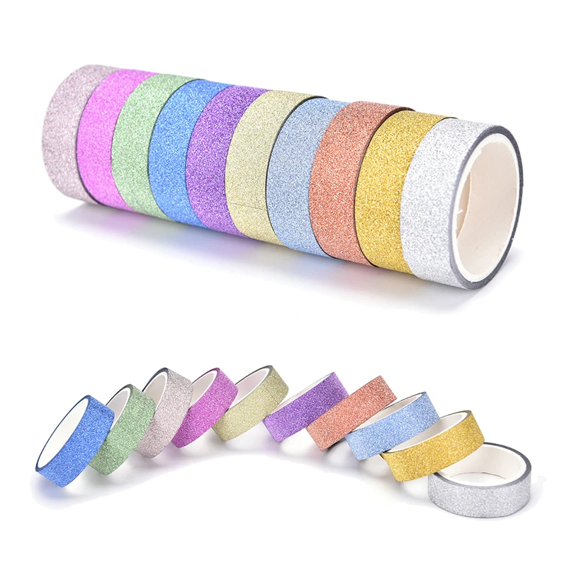 

10 Rolls/lot 3M Craft Glitter Washi Tape Book Decoration DIY Adhesive Paper Scrapbook Sticker