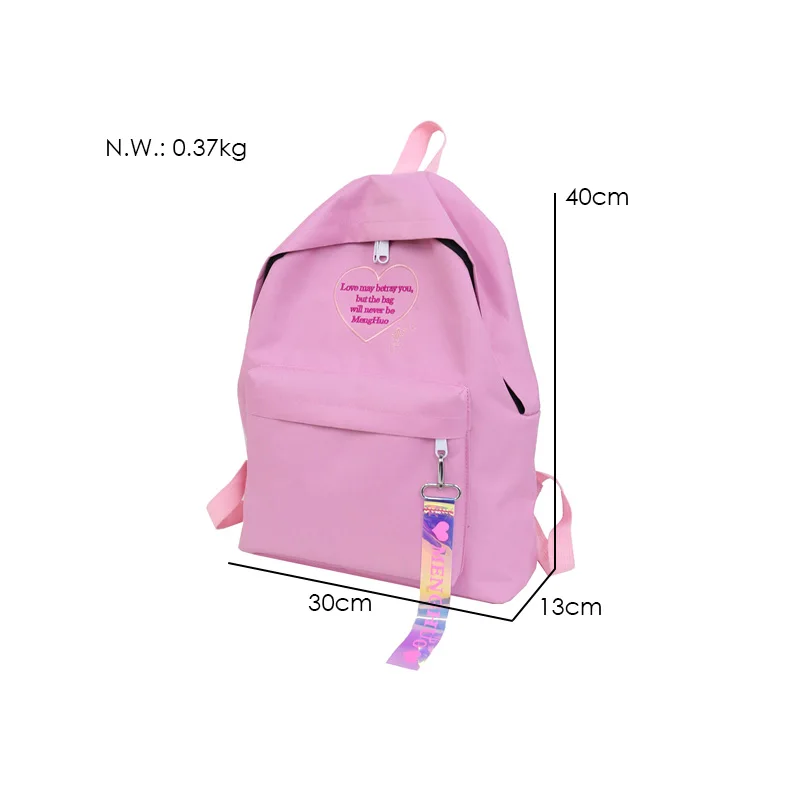 Menghuo Fashion Ribbon Backpack Women Nylon School Bags for Teenage Girls Embroidery Practical Functional Travel Female Backpack (50)