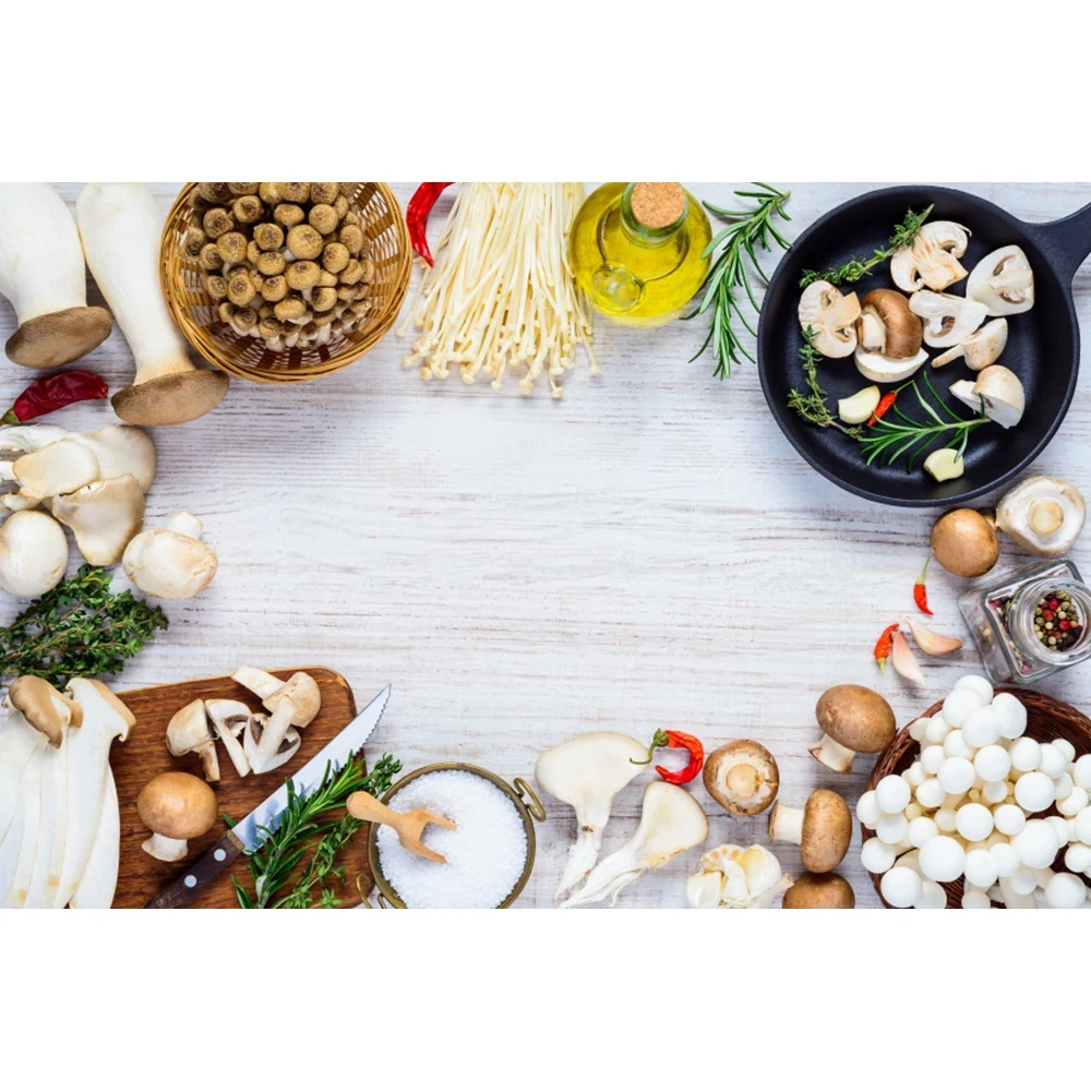 

Yeele Wooden Board Vegetables Pots Backdrops Food Cake Photography Background Customized Photographic Backdrop For Photo Studio
