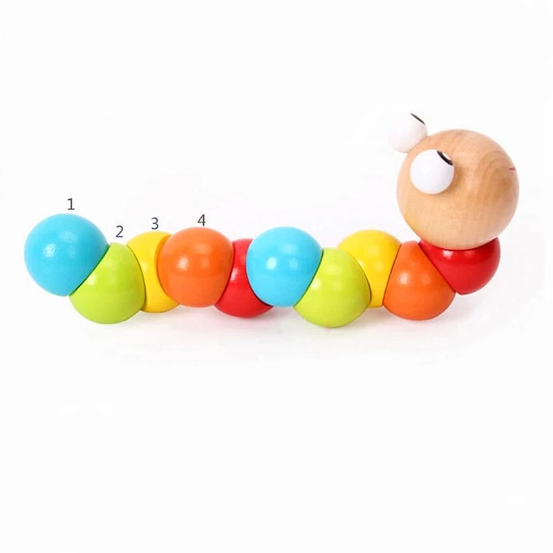 Montessori Toys Educational Wooden Toys for Children Early Learning Baby Exercise Fingers Flexible Twist Insects Montessori Toys Educational Wooden Toys for Children Early Learning Baby Exercise Fingers Flexible Twist Insects