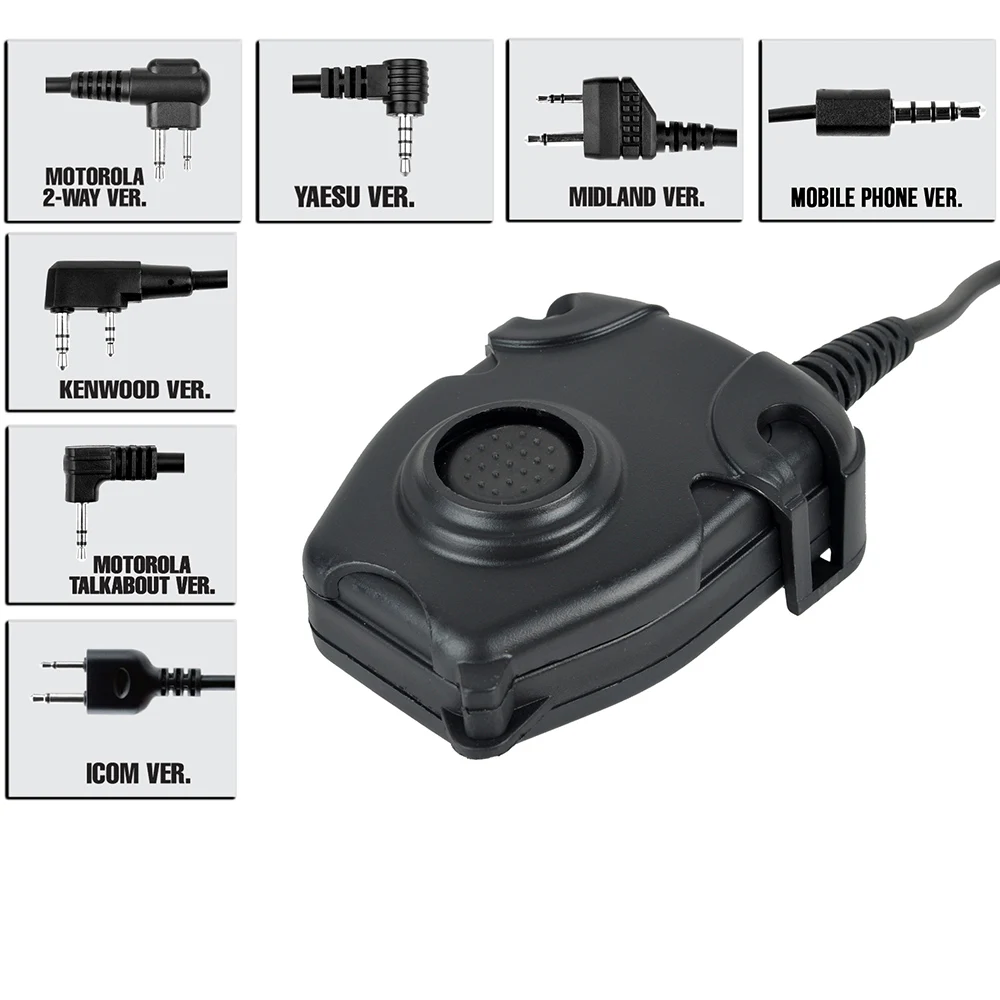Водонепроницаемый PTT кабель для Kenwood/ICOM/Midland Plug Z Тактический Comtac II H50 SORDIN H60HD01 Шум гарнитуры снижения