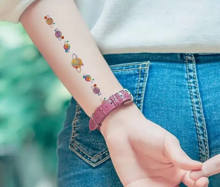 10 قطعة الفضاء الوشم للطفل وهمية Taty الأطفال Tatouage روكتس الفن الجسم للماء المؤقتة الوشم ملصق حزب زينة