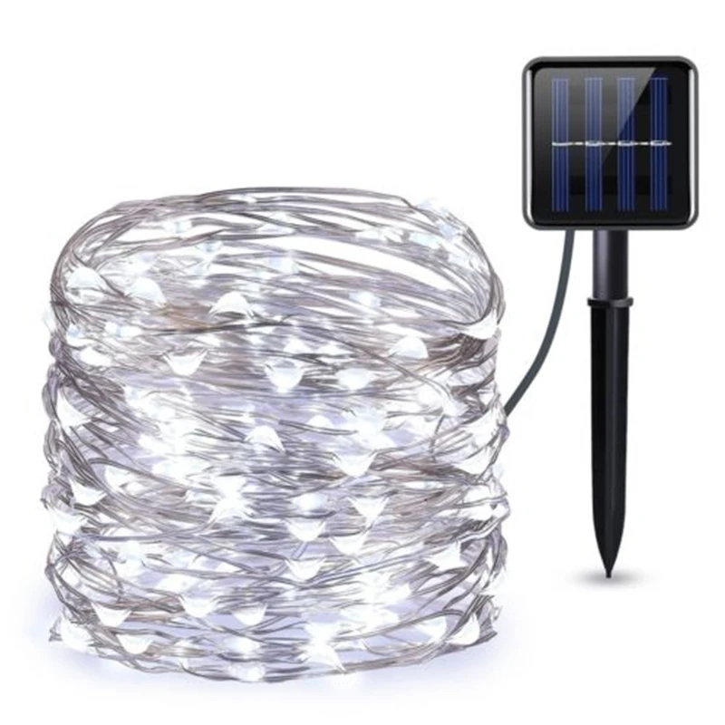 50/100/200 Leds Solar String Lights Waterproof LED Copper Wire Fairy Holiday Outdoor Christmas Party Wedding Decoration Lights fairy lights 12m 120 leds string lights