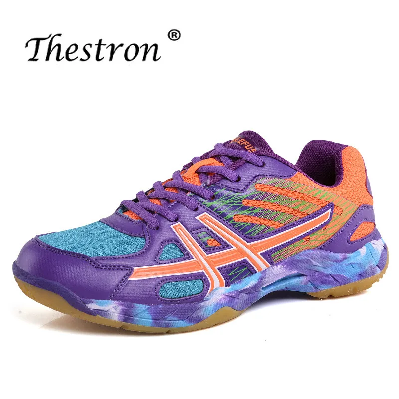 

Thestron Couples Badminton Shoes Rubber Bottom Mans Shoes for Sports Anti-slip Comfortable Court Sneakers Green Tennis Sneakers