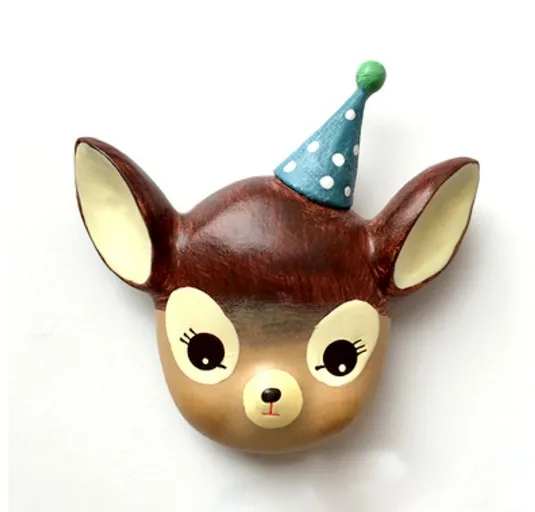 Силиконовая форма для украшения торта на день рождения, в виде животного, шляпки на день рождения, слона, панды, оленя, кролика, помадки - Цвет: Шоколад