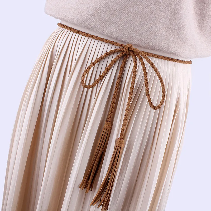 Модные женские туфли талии кисточкой Плетеный cкручивание плетение волос Twist weaving пояс трикотажные Украшенные веревка для платья женщин рубашка