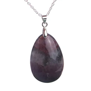 

Natural Genuine Auralite 23 Gemstone Pendant Woman Female Necklace Love Charms Crystal Water Drop Bead Pendant 31*21*10.5mm